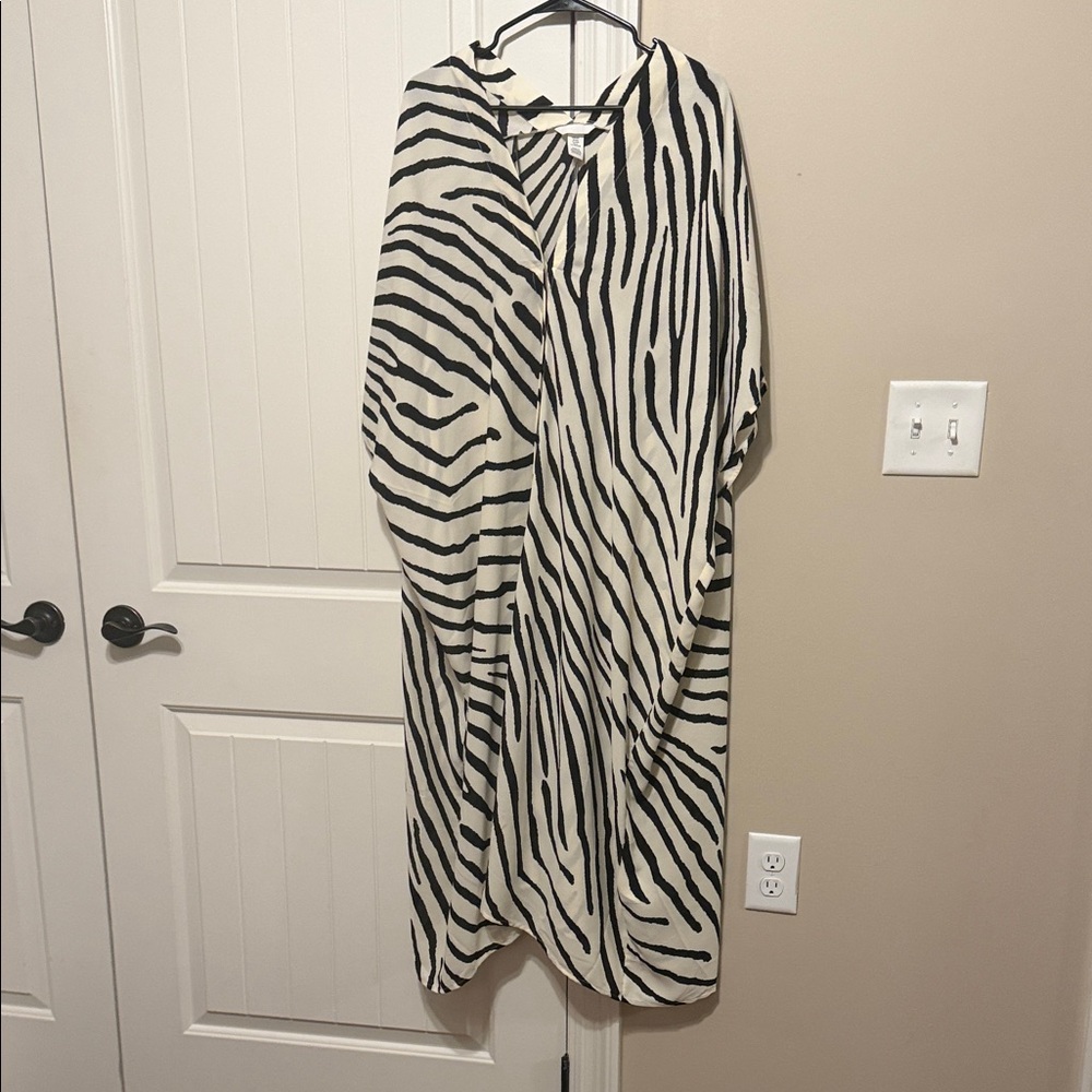 H&M Zebra Print Maxi Dress in Black and White